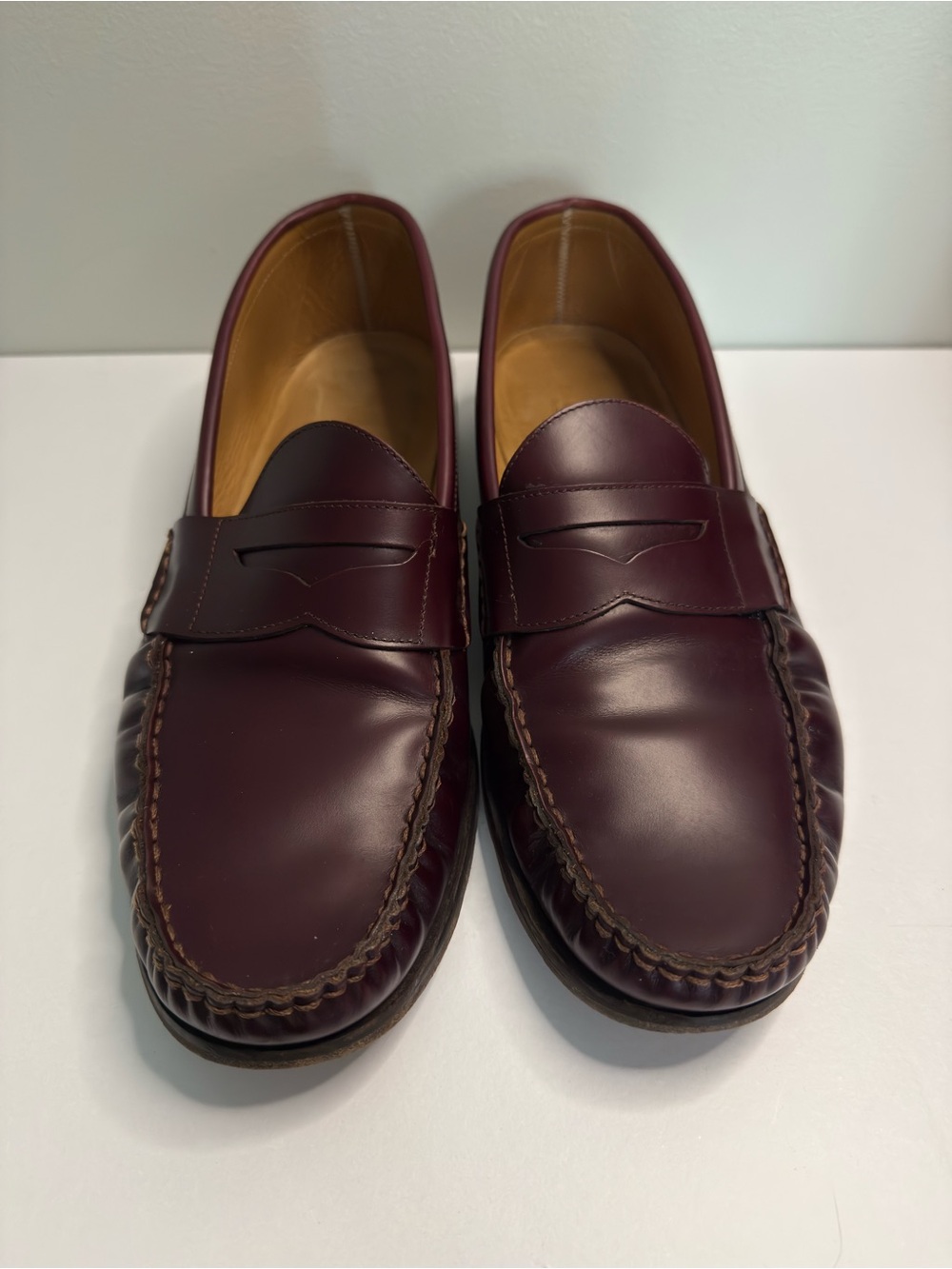 Jack Erwin Burgundy Leather "Charlie" Penny Loafers Discontinued Color size 11.5